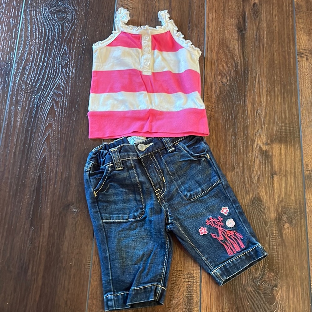 [OLD NAVY] Long Jean Short and Tank Set